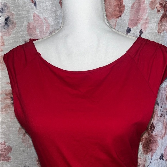 Urban Outfitters Red Sabrina Neckline Bodycon Mini Dress - Picture 4 of 11